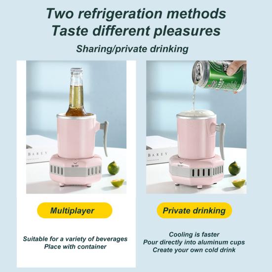 Quick Cooling Cup Easy One-Touch Operation Portable Mini Electric Drink Instant Cooler with Sunken Style for Beer Juice Coffee