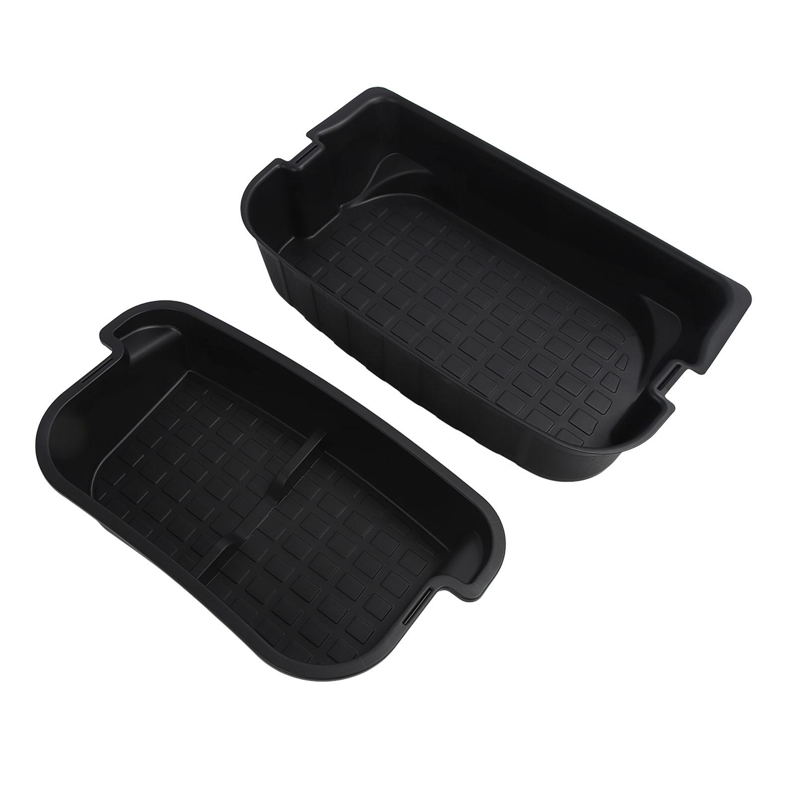 

2 шт. Органайзер для заднего багажника, 2 слоя, пластиковый ящик для хранения, замена для Tesla Model Y 2020–2023 гг.