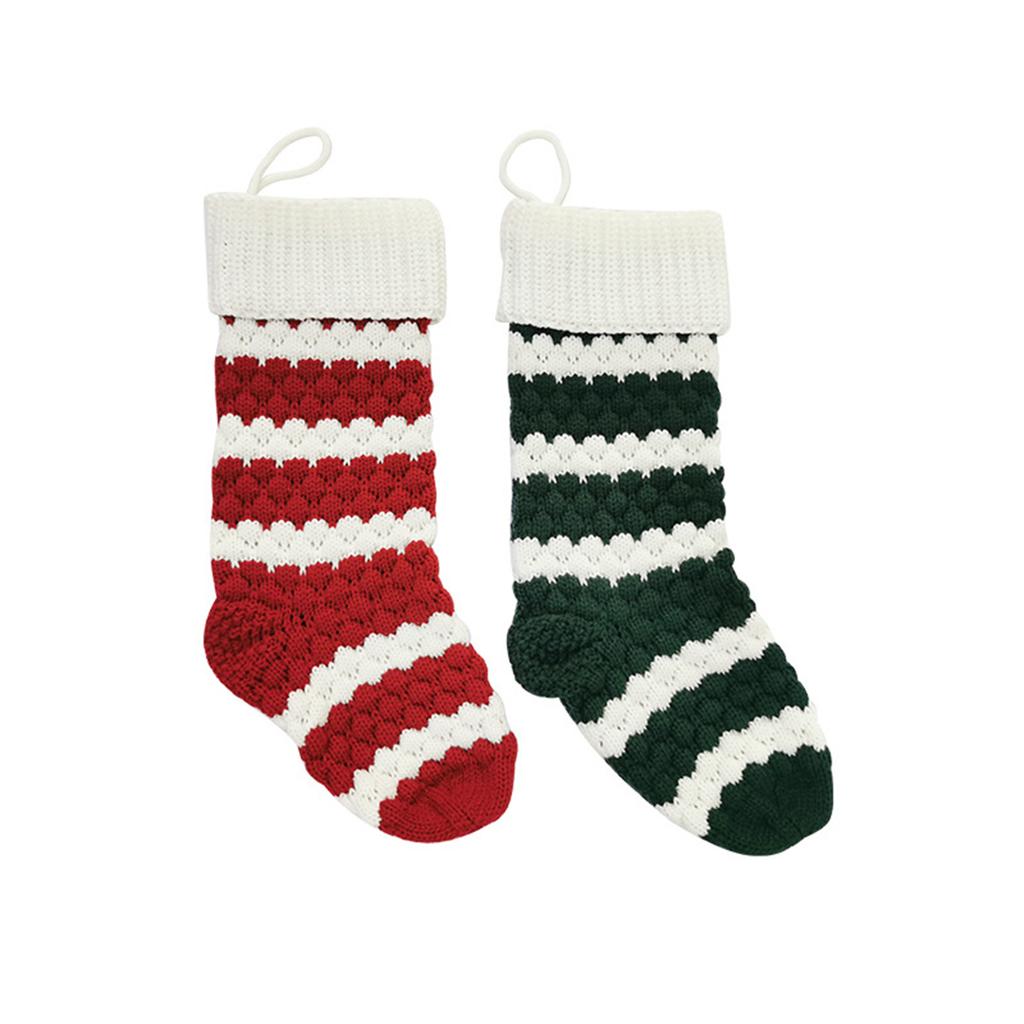 Christmas Stockings Gift Bag 18 Inches Large Size Cable Knitted Stocking for New Year Holiday Christmas Party Decoration