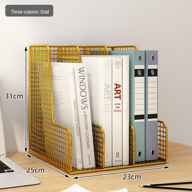 Large Metal Desk Organizer File Holder and Bookshelf