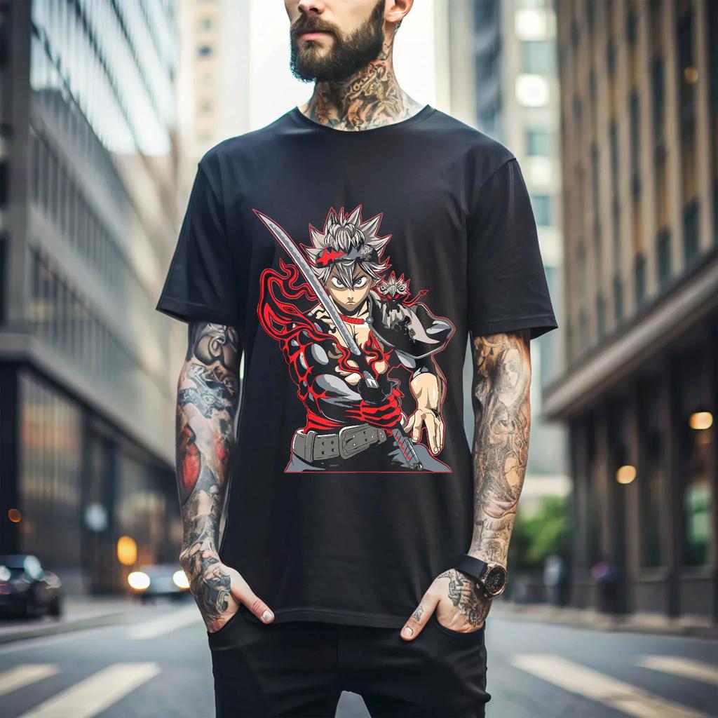 100% bavlna TOPY UNISEX TRIČKA PÁNSKÁ DÁMSKÁ Tričko Black Clover Asta Yami Sukehiro Yuno Anime Tričko Luck Voltia 147