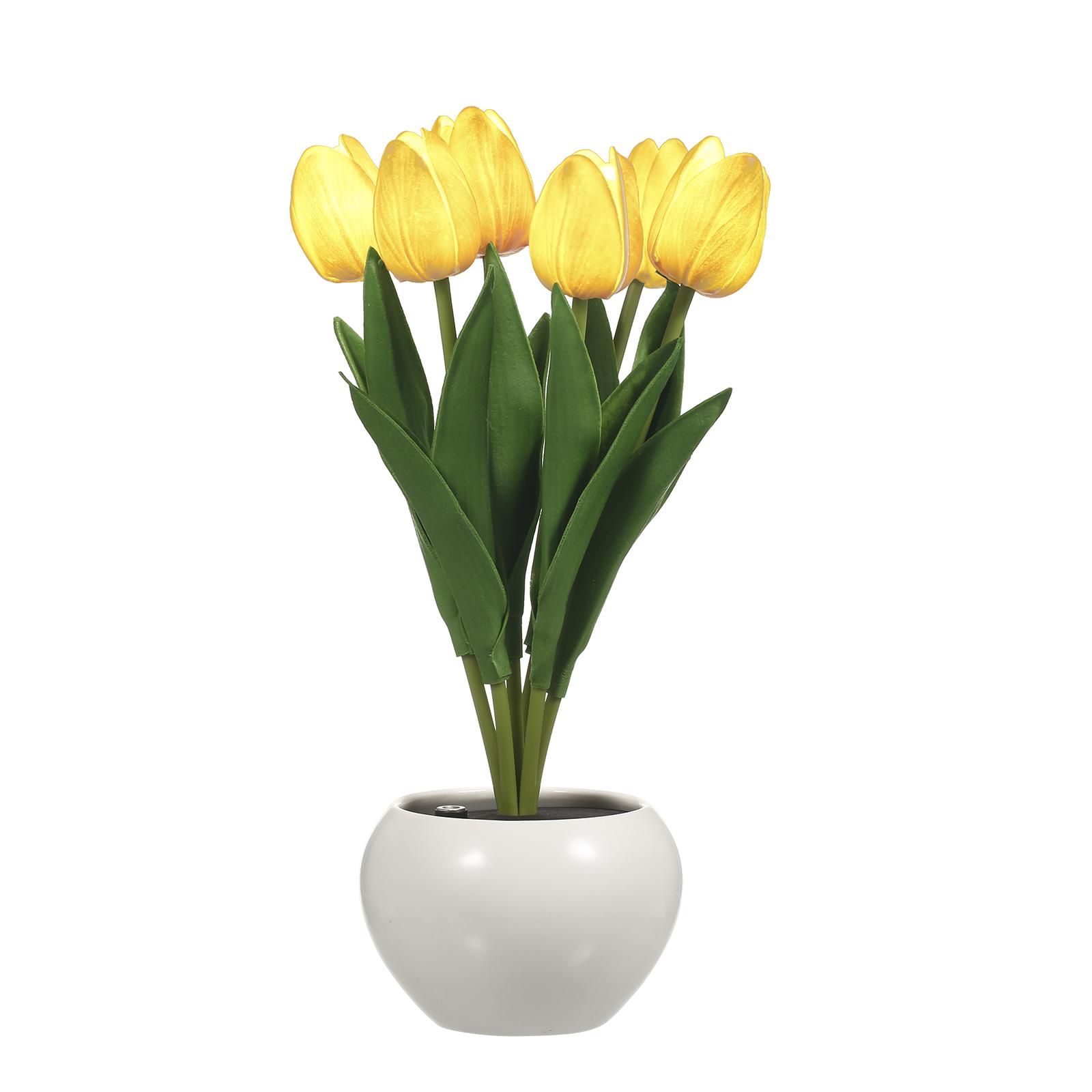 

Лампа-тюльпан, комнатная декоративная настольная лампа, лампа в цветочном горшке, ночник, подарок, растение в горшке 6 flowers розовый