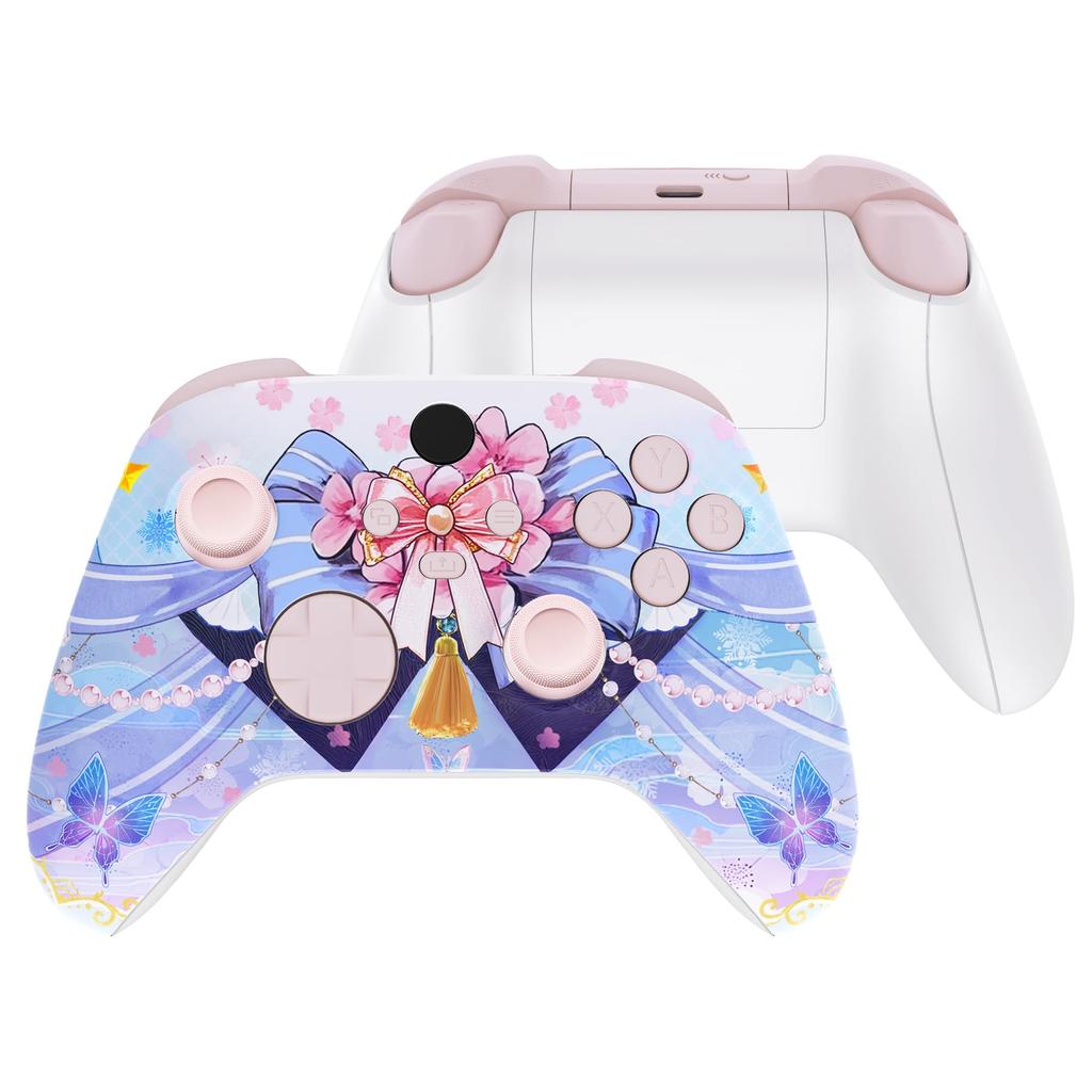 eXtremeRate Full Shell Button Set for Xbox Series X S Replacement Side Rail Grip Front Backplate Cover for Xbox Core Wireless Controller Not &