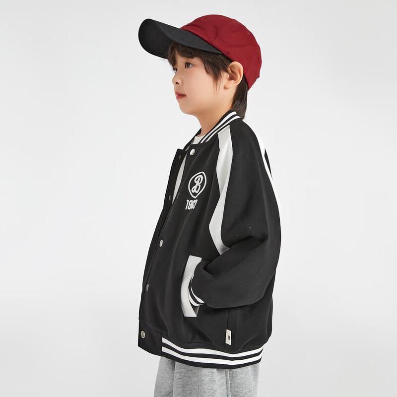 Boys 3D Embroidered Color-Blocked Baseball Jacket 120