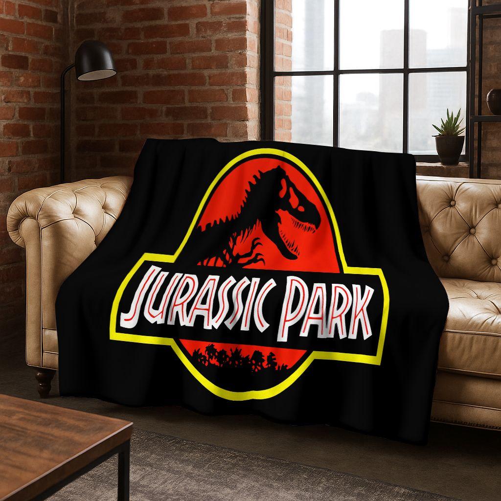 Classic Jurassic Park Dinosaur Movie Tyrannosaurus Rex Flannel Blanket,Cozy Soft Throw Blanket for Home Bedroom Bed Sofa Cover