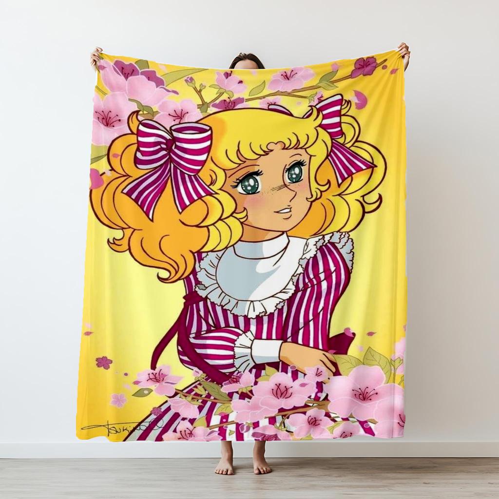 130cm×150cm Candy Candy Anime Blanket Kawaii Japanese Anime Blankets Movie Funny Throw Blankets for Home Hotel Sofa Bedspread