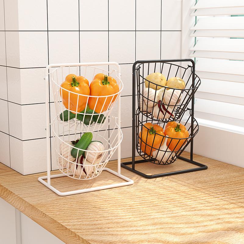 Household kitchen rack Floor-to-ceiling multi-functional storage rack Cabinet countertop Onion, ginger, garlic storage basket Vegetable rack