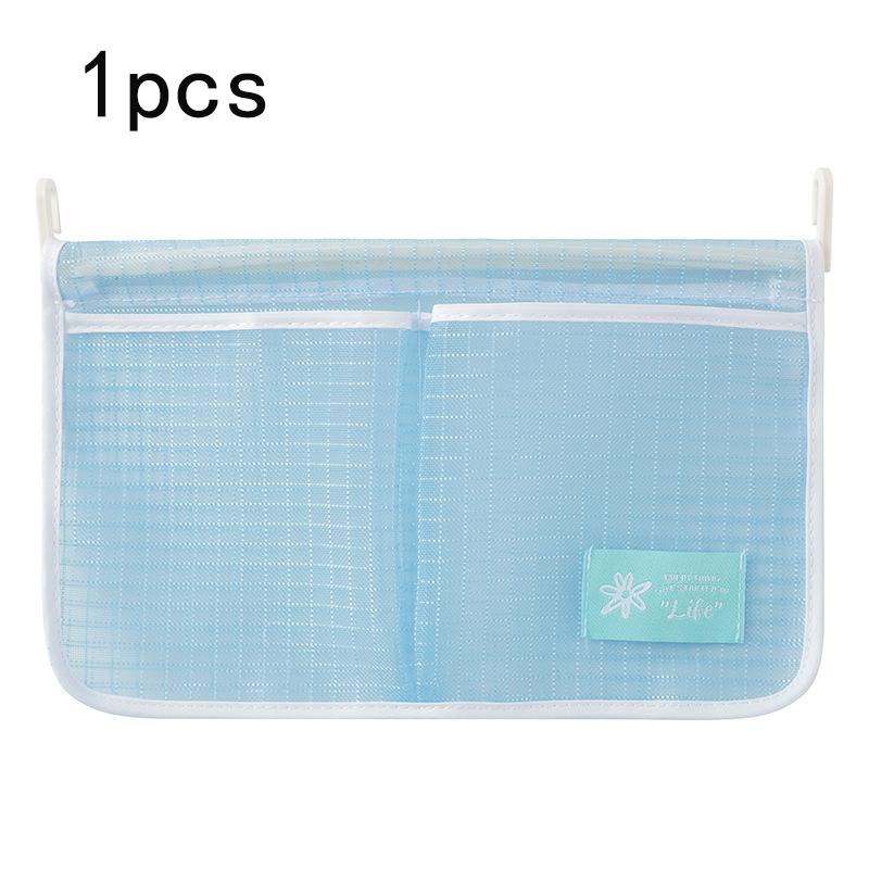 

ADM 1pc Refrigerator Storage Mesh Bag Portable Seasoning Food Snacks Net Bag Double Compartment Hanging Bag Kitchen Accessories 1pcs синий