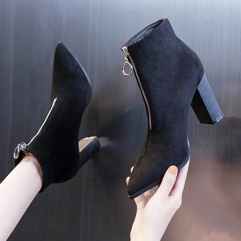 Woman Short Shoes Autumn New In Pointed Toe Booties Y2k Spring 2025 On Offer Designer Luxury Pu Hot Rock Ankle Boots for Women