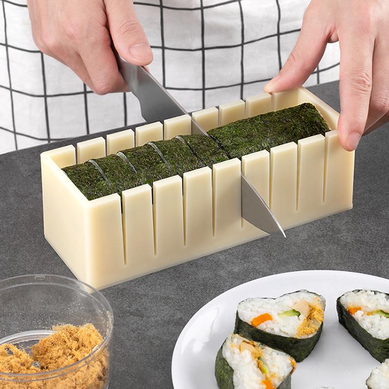 Plastic Sushi Mold Kit: Nori Seaweed Rice Ball Maker with Rice Ball Rolling and Grated Powder Set.