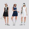 Sports Tennis Dress For Women Casual Vest College Style High Waist Pleated Polo Slim-Fitting Skirt