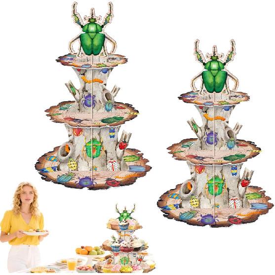 3 Tier Butterfly Cupcake Stand,Suitable for Butterfly Themes – Easy to Assemble& Reble(1Butterfly)