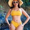 Sexy Solid Color Bikini Swimsuit for Women - Figure-Enhancing, Small Chest Gathering, Hot Girl Style