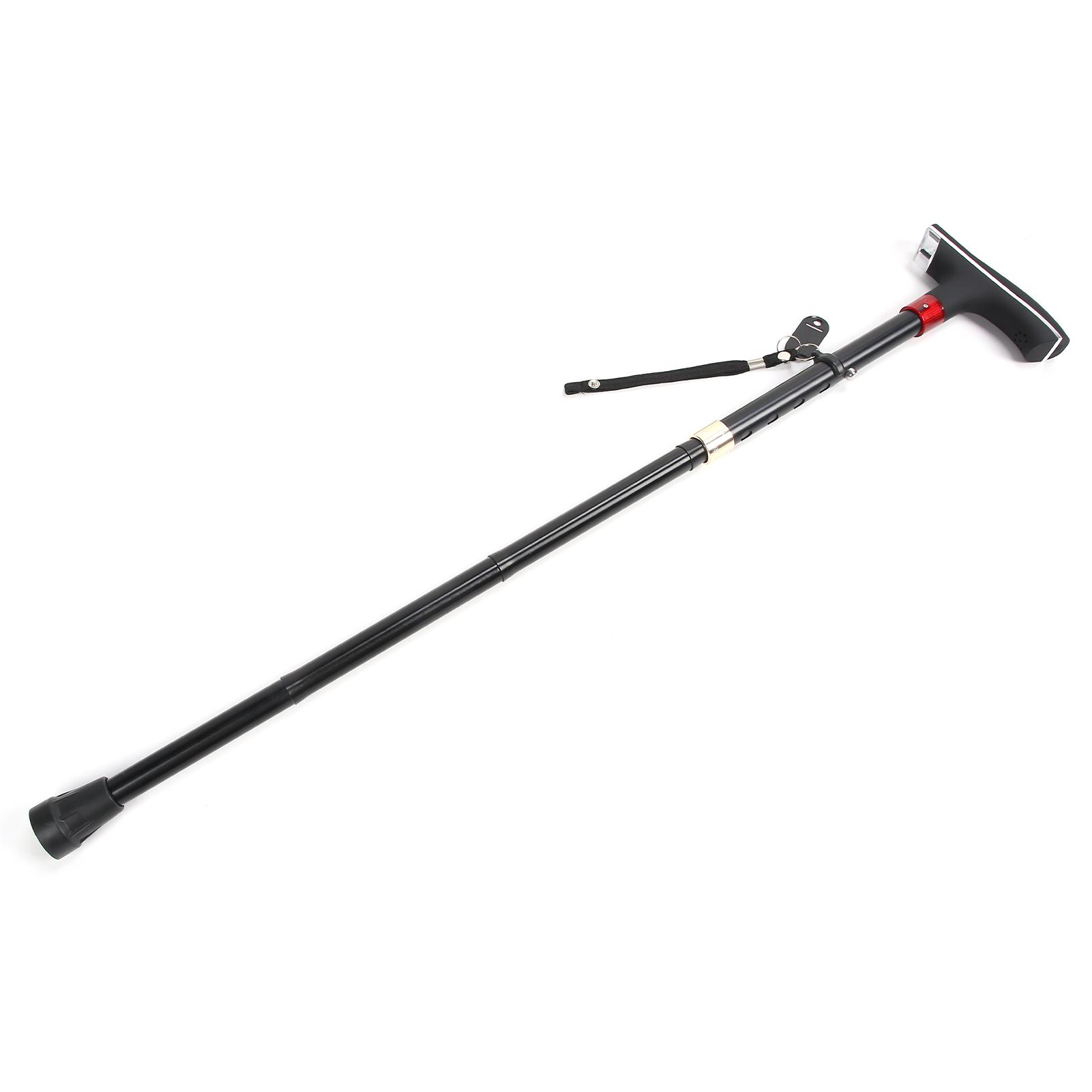 

Folding Adjustable Waking Cane Elderly Hand Walking Standing Stick with Light Alarm