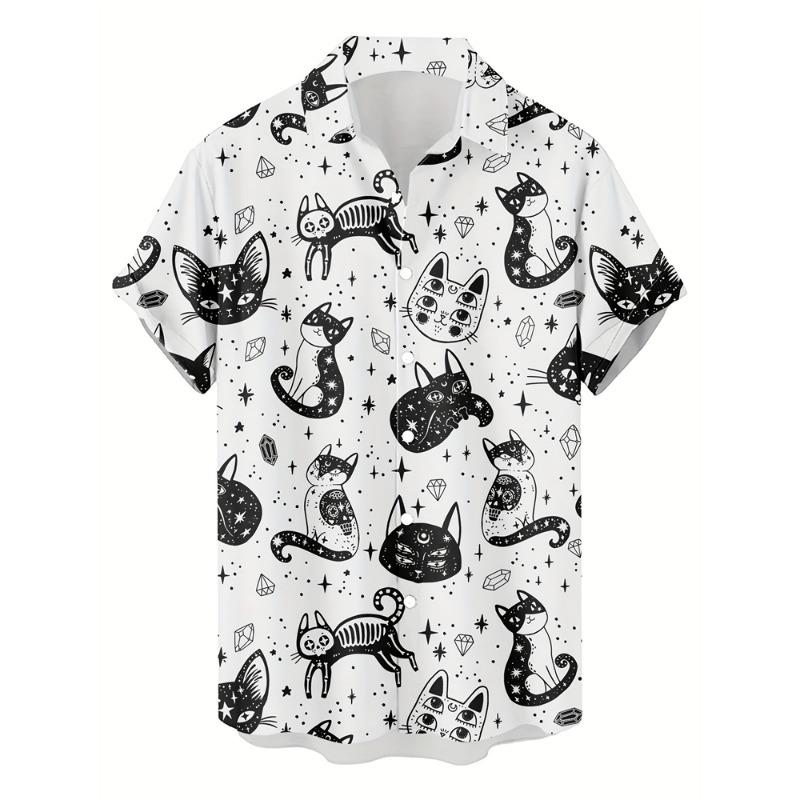 Hawaïaanse Heren Korte Mouw Shirts Strandshirts Heren Shirts Grote Herenkleding Cartoon Dierlijke Patronen Los En Ademend