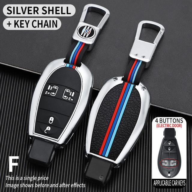 Zinc Alloy Car Key Case Cover Fob Shell for Chrysler 300c for Jeep Commende for Dodge Durango Ram Grand Caravan Town Country