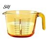 Powder Measuring Cup 1L Glass with Handle Spout Precise Scale Heat Kitchen Resistant Cooking Baking Liquid Flour Measurement Gadgets