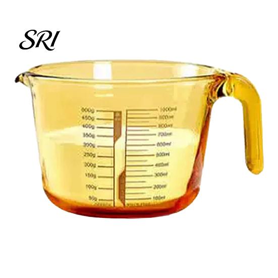 Powder Measuring Cup 1L Glass with Handle Spout Precise Scale Heat Kitchen Resistant Cooking Baking Liquid Flour Measurement Gadgets