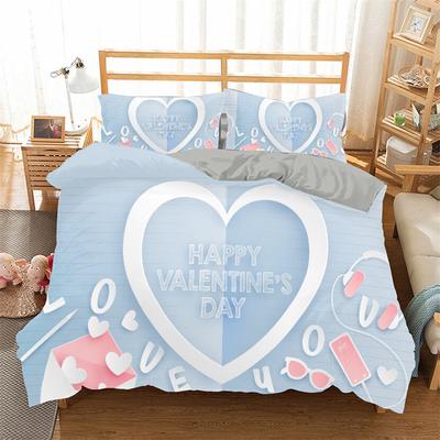 Funda Nórdica Corazón de Amor 3D Microfibra Romántico Amor Afecto Temática Juego de Ropa de Cama King Full Para Niños Adolescentes Día de San Valentín Decoración de Habitación