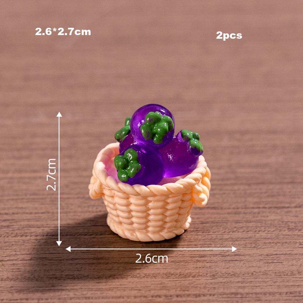 

2pcs Mini Fruit Vegetable Food Storage Basket Cute Dolls Miniature Decoration 5