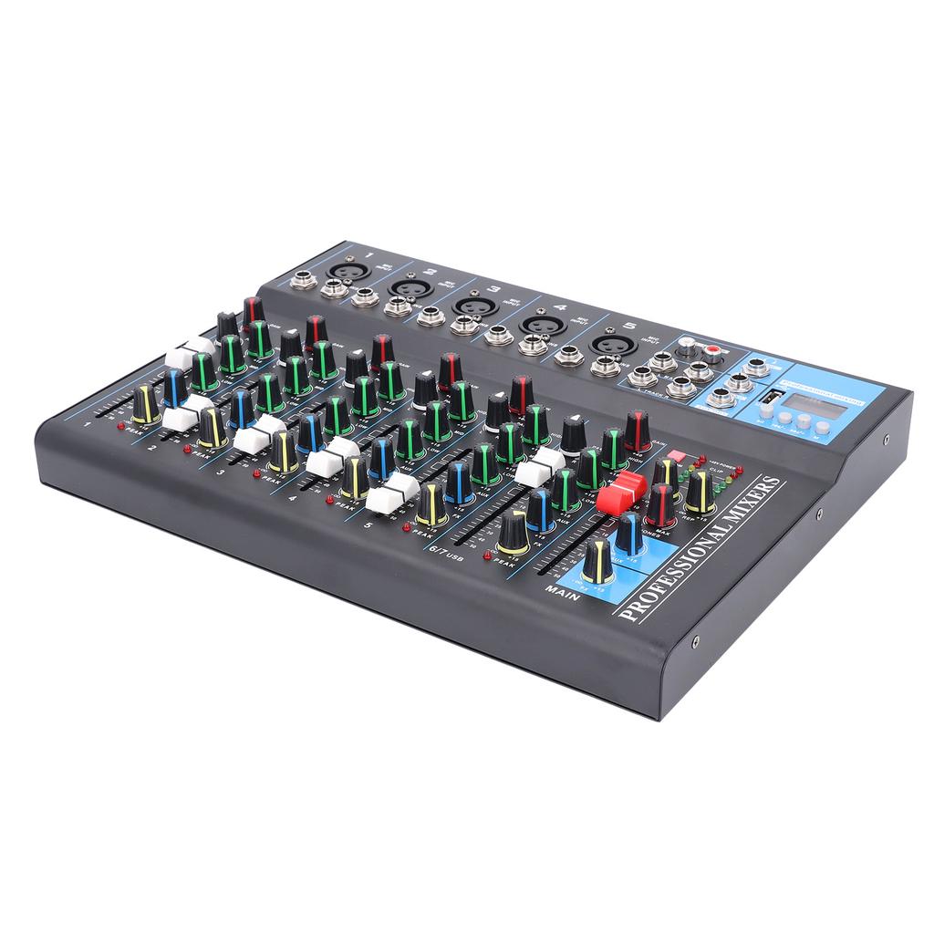 7 Channel Mixer USB Sound Board Mixing Console Professional Stage Equipment 100‑240V US Plug