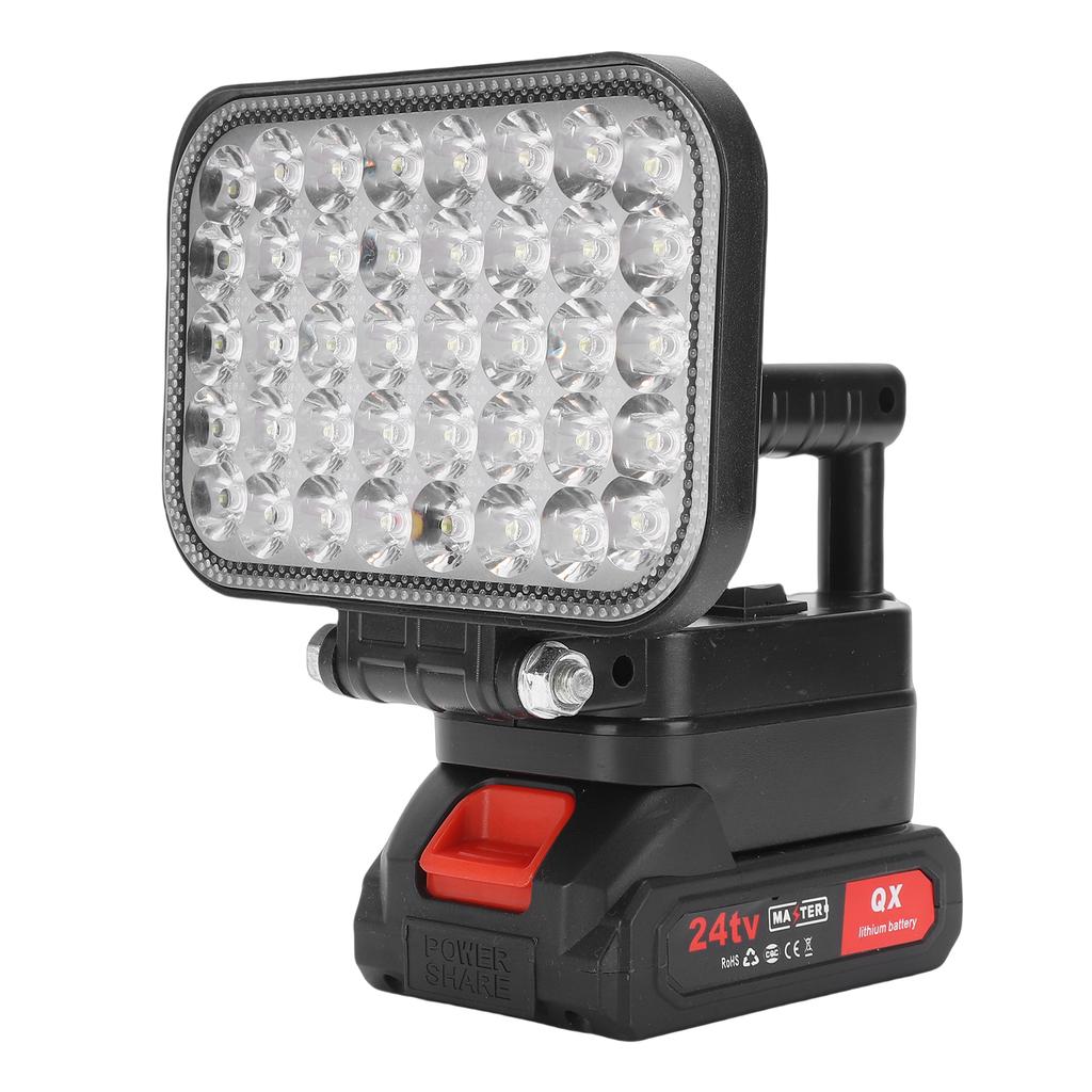 LED Work Light Battery Powered Handheld Flashlight with Dual USB Ports Cordless Lamp for Outdoor Camping Fishing
