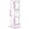 Bathroom Cabinet White 50 x 40 x 185 cm Solid Pine Wood