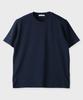 Panicalle Shoulder Patch Round Cotton T-Shirt [Navy]