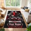 Wrestlemania Personalisierter Teppich mit Text Geeignet für Esszimmer Schlafzimmer Wohnzimmer Balkon Rutschfester Teppich Anime Bürodekoration Hochzeitsfeier Geschenk