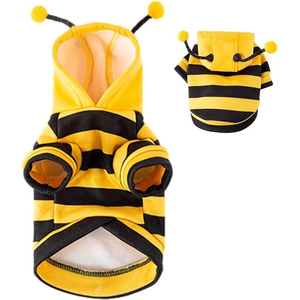Winter Warm Pet Bee Costume Hooded Soft Cat Holiday Cosplay Clothes Cat Dog Clothes Pet Supplies