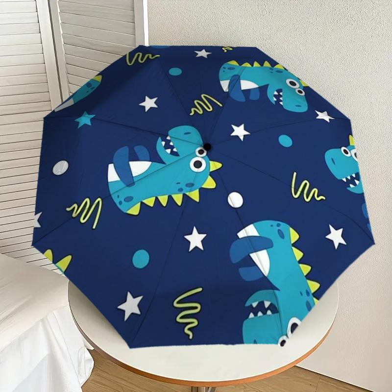1pc Dinosaur Space Adventure Fabric Umbrella with Plastic Handle,Suitable for All Seasons Home Travel Outdoor UmbrellaDD1573