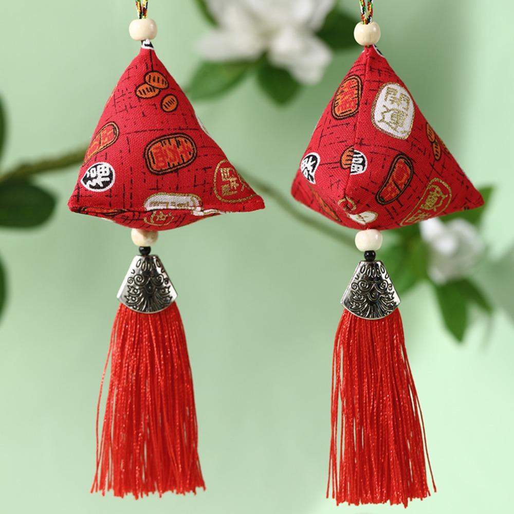 1/2 Stück Abweisend Auto Quaste Anhänger Amulett Segen Quaste Beutel Stickerei Kordelzugbeutel