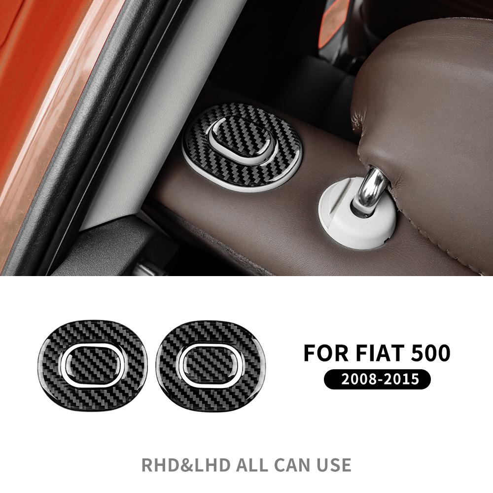 Real Soft Carbon Fiber Sticker For Fiat 500 2008 2009 2010 2011 2012 2013 2014 2015 Car Rear Seat Folding Panel Accessories