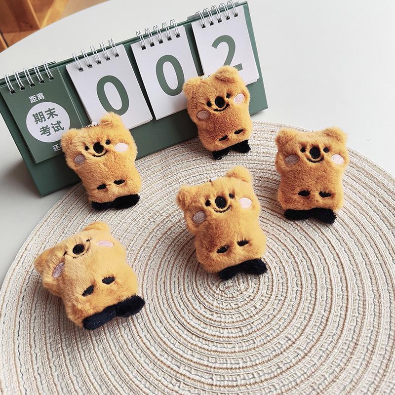 Cute Persimmon Bear Doll Plush Pendant Cute Little Bear Decorative Bag Keychain Hanging Decoration Trendy Doll