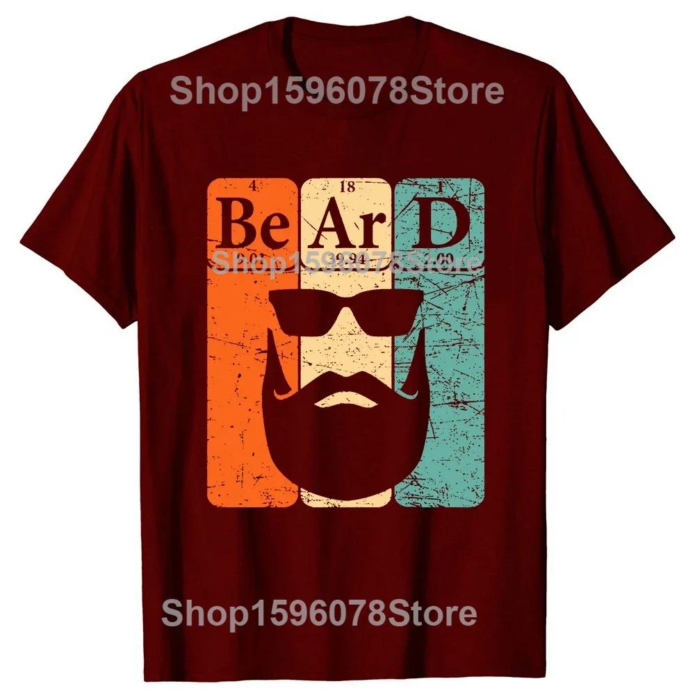 Funny Beard Periodic Table Bearded Man Vintage T Shirts Summer Cotton Streetwear Short Sleeve Birthday Gifts Tshirt Men