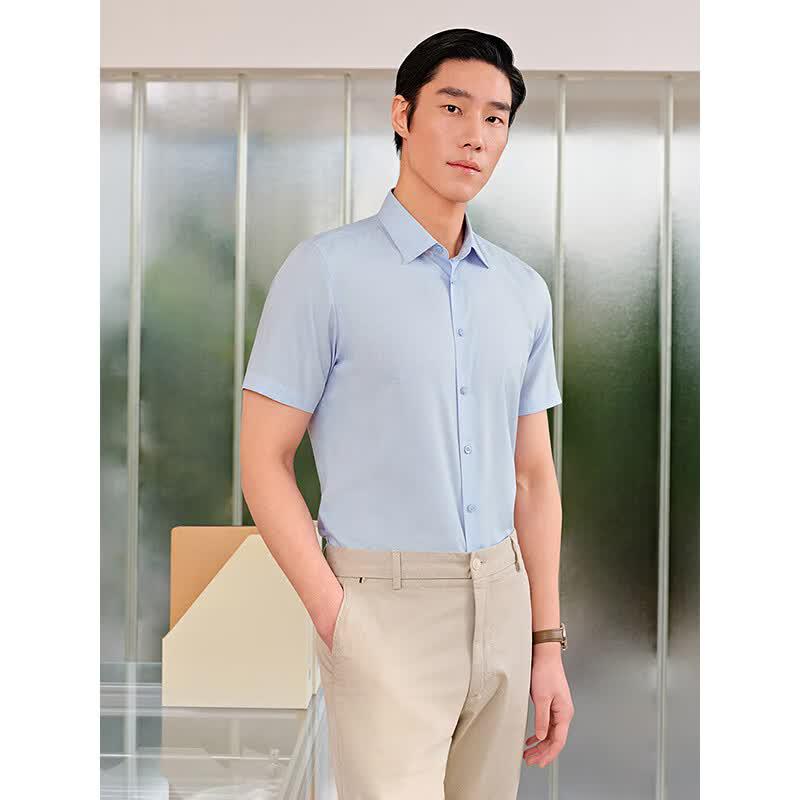 YOUNGOR Men's Soft Versatile Short-Sleeve Shirt