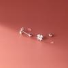 Hermosa:J E090 Cubic Clover Flower Piercing Silver 925 Earrings