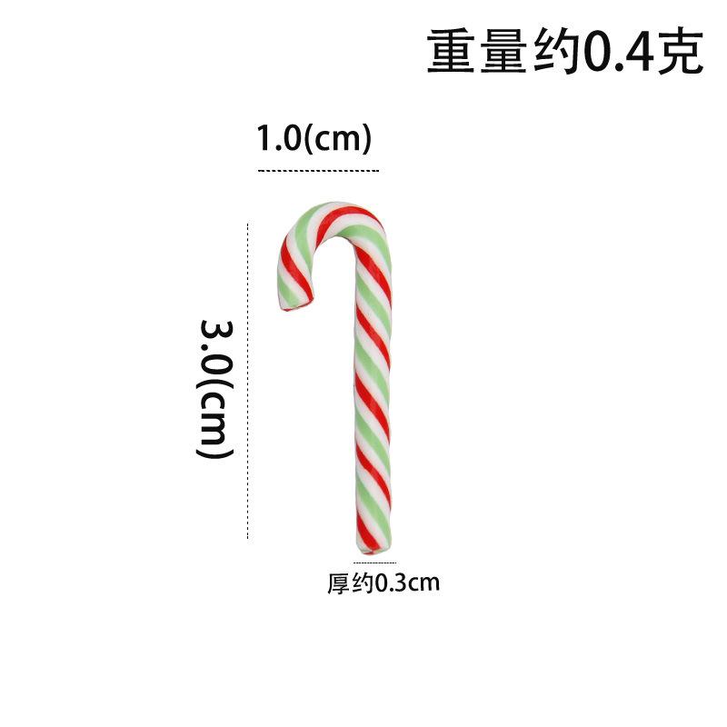 50-10Pcs Mini Candy Cane Christmas Decoration Red White Resin Candy DIY Crafts  Xmas Pendant Navidad Decor  New