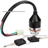 ATV Off-Road Kart 4-Wire Ignition Switch with Electric Door Lock & Key