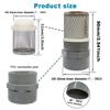 1 inch Stainless Steel Filter Cover Connected to 1 inch/DN25 Grey PVC Filter Water Pipe, Vent Cap Suction Strainers Used to Remove Debris and Reduce