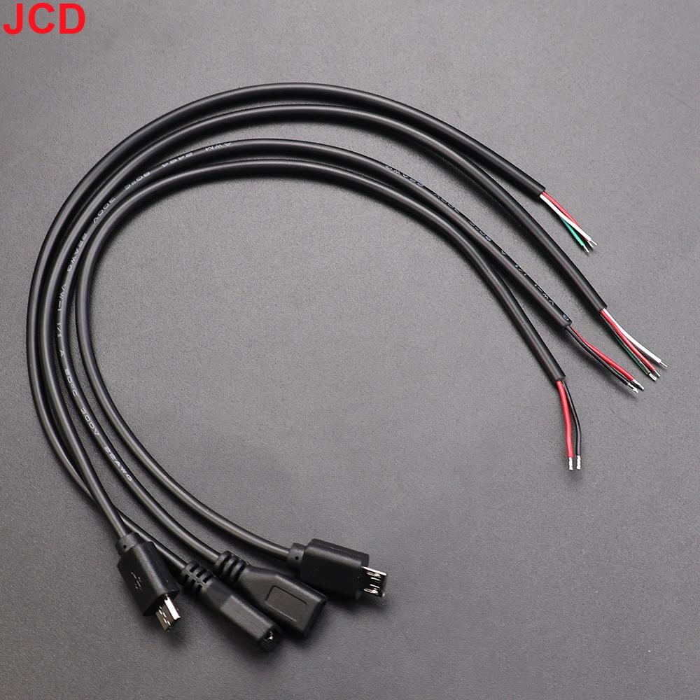 5pcs 2Pin 4Pin Micro USB / Type C Charger Connector USB 2.0 Type A Male Female Power Supply Extension Cable Wire DIY Data Line