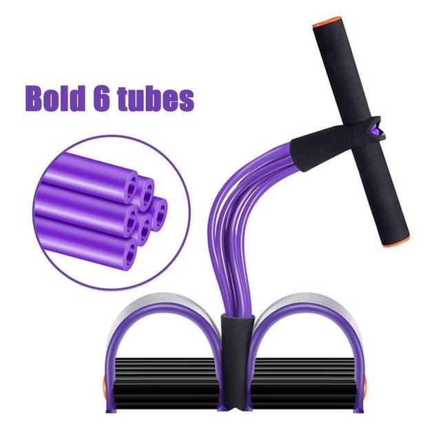 Resistance Trainers Home Fitness Latex Tube Resistance Bands Pink / Purple Pedal Exerciser Sit Up Pull Rope