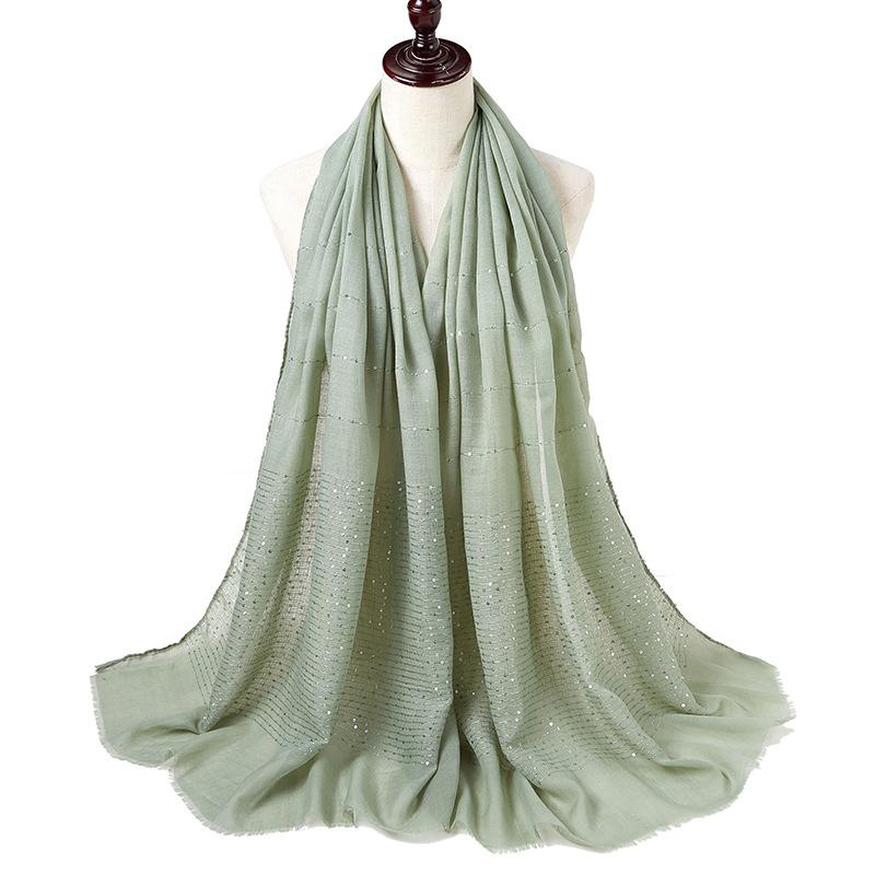 New Summer Luxury Elegant Women Silk Scarf Beach Wrap Shawl Sparkly Sequin Sunscreen Bandana Hijab Mujer Scarve Pareo Foulard