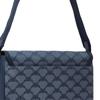 MCM Vintage Silberfarbene Metallaccessoires Blumenaufnäher Lederbesatz Schulter-Crossbody-Tasche Kleine Herren-Taschen Blau MMMESAC01LI001