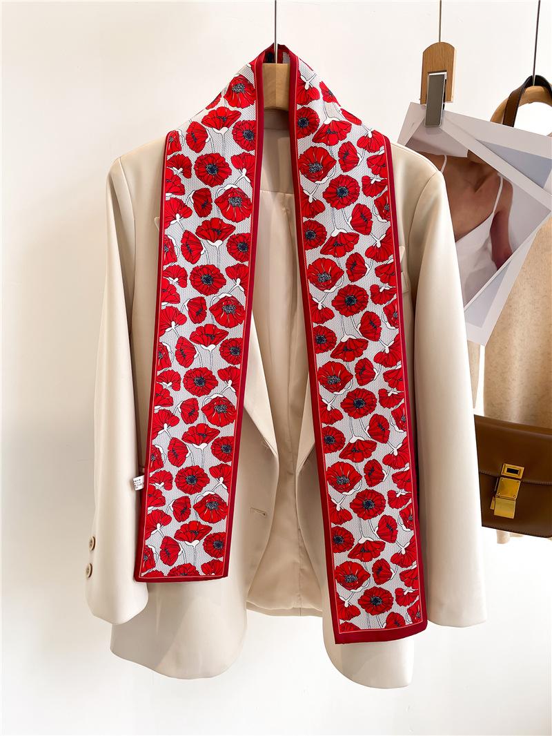 

145*12см Женская Мода Шелковый Шарф Повязка на Голову Платок для Волос Женский Головной Платок Галстук на Шею Люксовый Бренд Лента Повязка для Волос Хиджаб Украшение 145X12cm