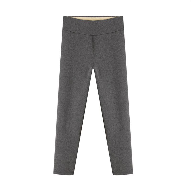 Lamb Wool Leggings Women's Autumn and Winter Outer Wear Fleece Thickened Thermal Pants High Waist Pure Cotton Extra Thick Tight Cotton Pants