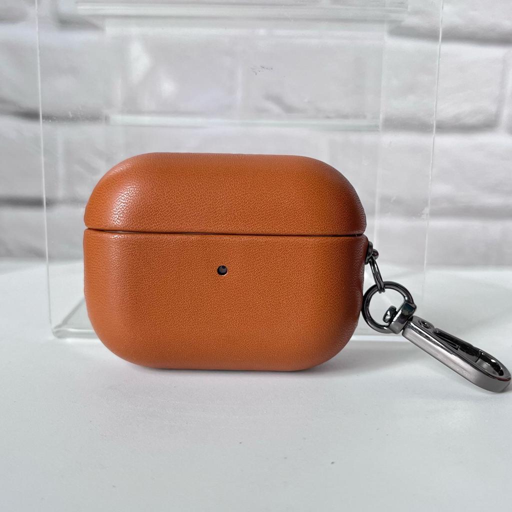 PU Leather Solid Color Wireless Earphone Case for Airpods Pro 2 & Airpods 4 3 2 1 Scratch-proof Drop-proof Inner Flocking Cover