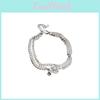 Rose Flower Double Layer Bracelet Copper Zirconia Jewelry For Women