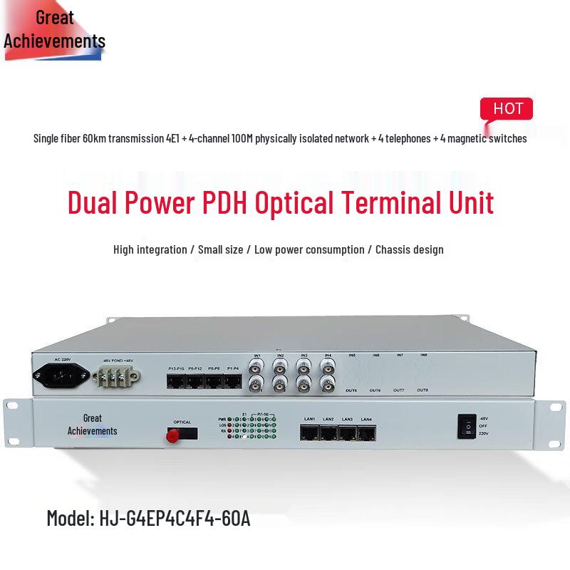 HJ-G4EP4C4F4-60A Multi-Service Fiber Optic Transceiver