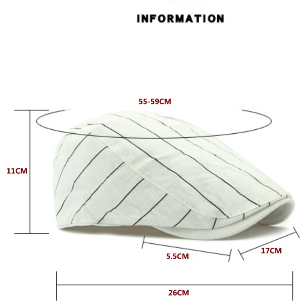 Ht4691 Beret Cap Spring Summer Hats For Men Women Vintage Artist Striped Beret Hat Adjustable Ivy Flat Cap Male Female Berets
